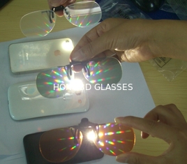 इंद्रधनुष प्रभाव 3 डी आतिशबाज़ी चश्मा 0.06 मिमी पीवीसी या पीईटी लेंस