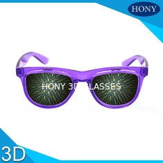 मानद 3 डी आतिशबाज़ी चश्मा विवर्तन झंझरी फिल्म, के साथ धूप का चश्मा ऊपर फ्लिप