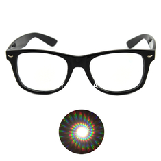 आतिशबाजी पार्टी 3 डी डिफ्रैक्शन चश्मा प्लास्टिक फ्रेम थोक लोगो मुद्रित चश्मे