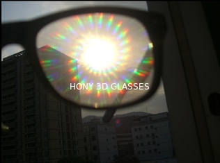 एलईडी 3 डी पटाखे चश्मा प्लास्टिक फ्रेम सर्पिल प्रभाव दिखाता है