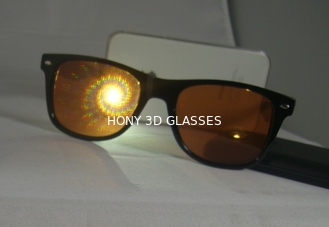 एलईडी 3 डी पटाखे चश्मा प्लास्टिक फ्रेम सर्पिल प्रभाव दिखाता है