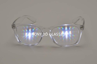 प्लास्टिक इंद्रधनुष विवर्तन चश्मा पथिक शैली एलईडी प्रकाश शो के लिए