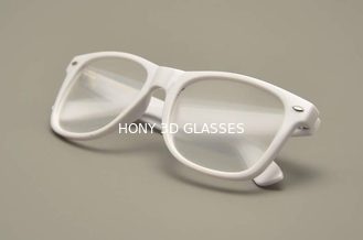 Lense के 2 सेट के साथ व्हाइट पीसी प्लास्टिक फ्रेम 3D आतिशबाज़ी चश्मा