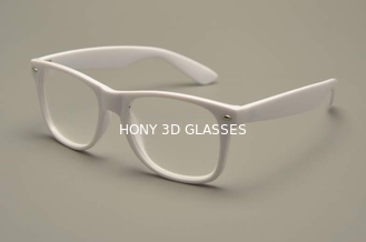 Lense के 2 सेट के साथ व्हाइट पीसी प्लास्टिक फ्रेम 3D आतिशबाज़ी चश्मा