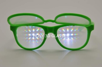 Lense के 2 सेट के साथ लोकप्रिय विवर्तन प्लास्टिक इंद्रधनुष 3 डी आतिशबाज़ी चश्मा