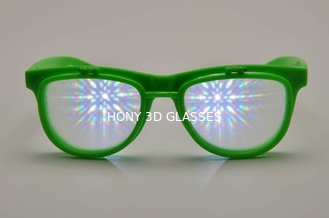 बैंगनी फ्रेम 3 डी आतिशबाज़ी चश्मा, प्लास्टिक विवर्तन चश्मा