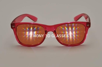 एम्बर विवर्तन झंझरी फिल्म के साथ नारंगी 3 डी आतिशबाज़ी चश्मा