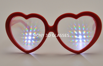 नाइट क्लब के लिए मानद दिल आकृति प्लास्टिक विवर्तन चश्मा