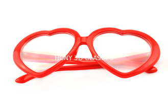 अनुकूलित प्लास्टिक विवर्तन चश्मे के साथ दिल को लाल फ़्रेम आकार
