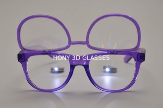 पारदर्शी बैंगनी प्लास्टिक विवर्तन चश्मा, चश्मा ऊपर फ्लिप