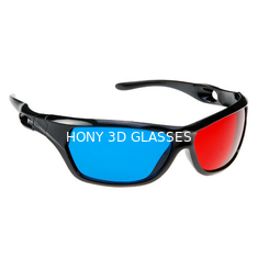 फैशनेबल पीसी प्लास्टिक लाल सियान 3 डी चश्मा 1.6 मिमी पालतू लेंस के साथ