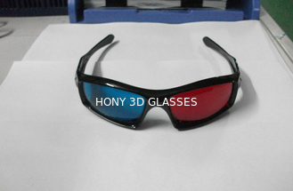3D चलचित्र के लिए फैशनेबल प्लास्टिक लाल सियान 3 डी चश्मा पुर्नप्रयोग योग्य