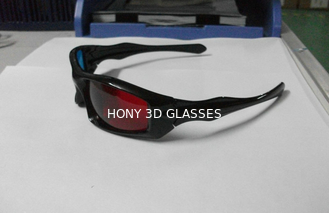 3D चलचित्र के लिए फैशनेबल प्लास्टिक लाल सियान 3 डी चश्मा पुर्नप्रयोग योग्य