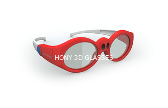 कस्टम बच्चों एलसीडी DLP लिंक 3 डी चश्मा लेंस के लिए टी वी लाल फ्रेम 120 हर्ट्ज