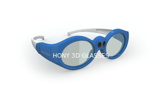 बच्चों के लिए रिचार्जेबल डीएलपी लिंक सक्रिय शटर 3 डी टीवी चश्मा, नीला
