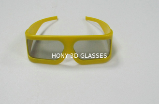 पीले प्लास्टिक फ्रेम टेक संग्रहालय के लिए रेखीय फूट डालना 3 डी चश्मा