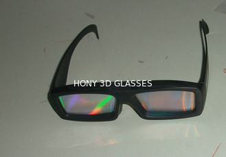 फिल्में देखने के लिए डिजाइनर ABS प्लास्टिक फ्रेम इंद्रधनुष 3 डी आतिशबाज़ी चश्मा