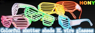 फैशन प्लास्टिक चमक El वायर चश्मे के लिए पार्टी, शटर रंगों धूप का चश्मा