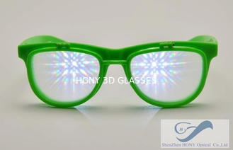 बच्चों रंगीन 3 डी पटाखे चश्मा, डबल विवर्तन चश्मा
