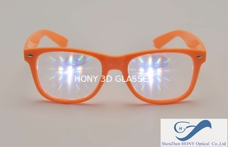 पार्टी प्लास्टिक फ्रेम 3 डी विवर्तन चश्मा, टिकाऊ इंद्रधनुष चश्मे चश्मा