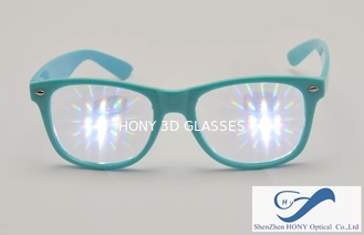 पार्टी प्लास्टिक फ्रेम 3 डी विवर्तन चश्मा, टिकाऊ इंद्रधनुष चश्मे चश्मा