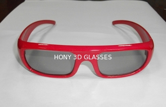 लाल फ्रेम प्लास्टिक परिपत्र फूट डालना 3 डी चश्मा सिनेमा के लिए