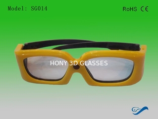सक्रिय शटर पारिस्थितिकी Friendly CE Rohs पीले फ्रेम DLP लिंक 3 डी चश्मा