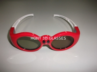 लाल प्लास्टिक फ्रेम के साथ बच्चों के लिए अल्ट्रा साफ़ DLP लिंक 3 डी चश्मा