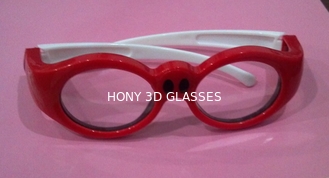 लाल प्लास्टिक फ्रेम के साथ बच्चों के लिए अल्ट्रा साफ़ DLP लिंक 3 डी चश्मा