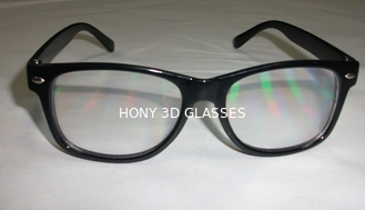 प्लास्टिक फ्रेम okulary इंद्रधनुष 3 डी आतिशबाजी 0.06mm पीईटी लेजर लेंस चश्मा