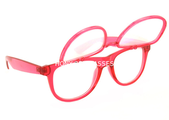 इंद्रधनुष प्लास्टिक फ्रेम 3 डी आतिशबाज़ी चश्मा OEM / ODM फ्लिप शैली Eyewear अप