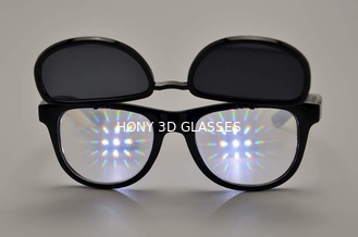 डिस्पोजेबल प्लास्टिक विवर्तन 3 डी आतिशबाज़ी चश्मा फ्लिप शैली अप