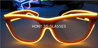 पीसी प्लास्टिक फ्रेम के साथ पार्टी के लिए उच्च चमक नारंगी El वायर चश्मा दिखाएँ