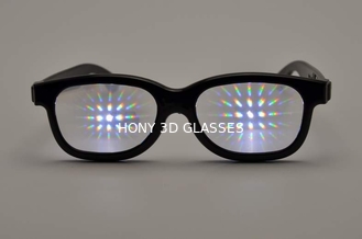 प्रोमोशनल काले फ्रेम प्लास्टिक विवर्तन चश्मा आतिशबाजी को देखने के लिए