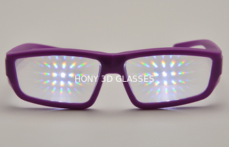 बैंगनी प्लास्टिक विवर्तन चश्मा 0.35 mm मोटाई लेंस का उपयोग करें