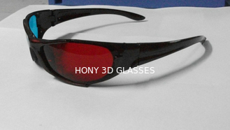 फैशन प्लास्टिक Anaglyphic 3 डी चश्मा 1.6 मिमी पालतू लेंस के साथ लाल सियान